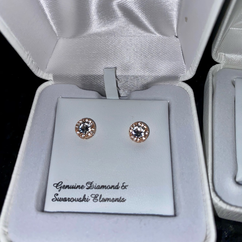 Rose Gold  Diamond Earrings